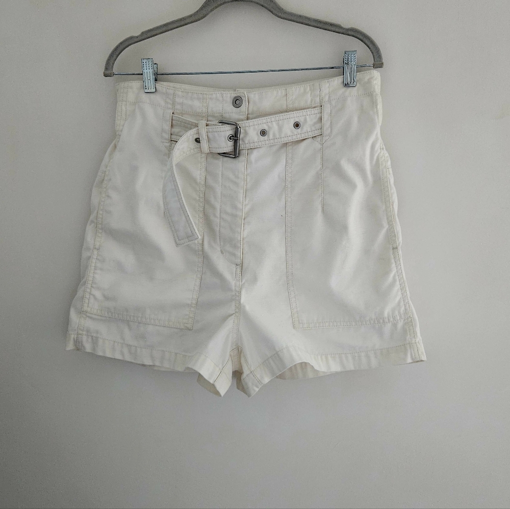 Phillip Lim Belted Cargo Ecru High Waisted Cotton Not Too Short Shorts - Picture 4 of 12